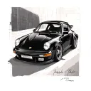 porsche 911 1985 tattoo design idea