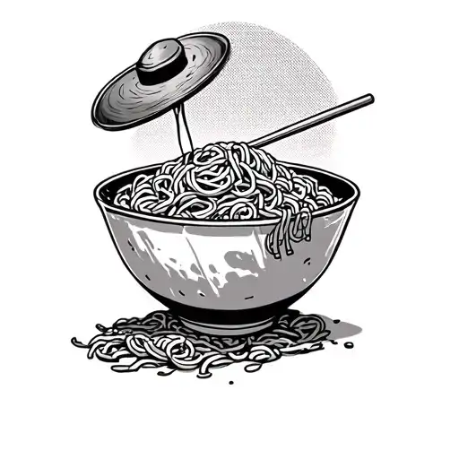 raman noodle bowl with hint of the anime one piece featured in the design tattoo design idea