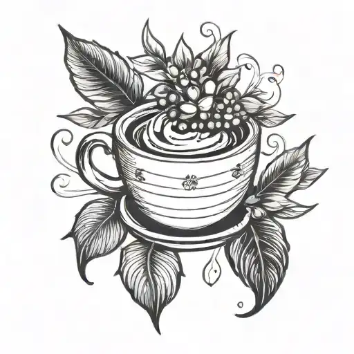 Minimalistic Tattoo Coffee Bean sprout + saphirre + tattoo design idea