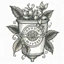 Minimalistic Tattoo Coffee Bean sprout + saphirre + tattoo design idea