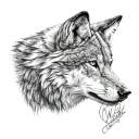 wolf face tattoo design idea