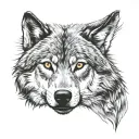 wolf face tattoo design idea