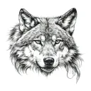 wolf face tattoo design idea