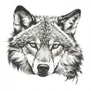 wolf face tattoo design idea