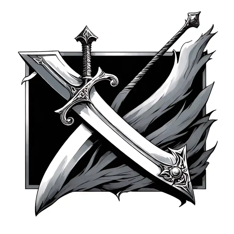 sword of Damocles tattoo design idea