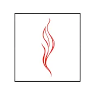red minimal line art flame with a slightly offset duplicate  tattoo design idea