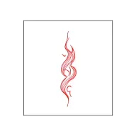 red minimal line art flame with a slightly offset duplicate  tattoo design idea