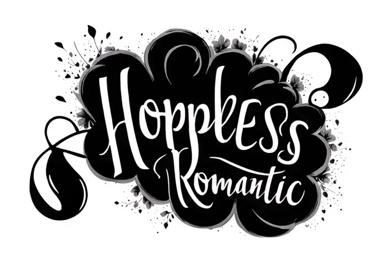 hopeless romantic script font tattoo design idea