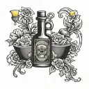 millwright tequila bottle tattoo design idea