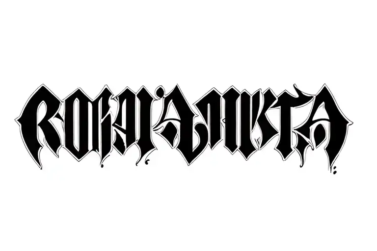 "Rohan Ankita" Ambigram tattoo design idea