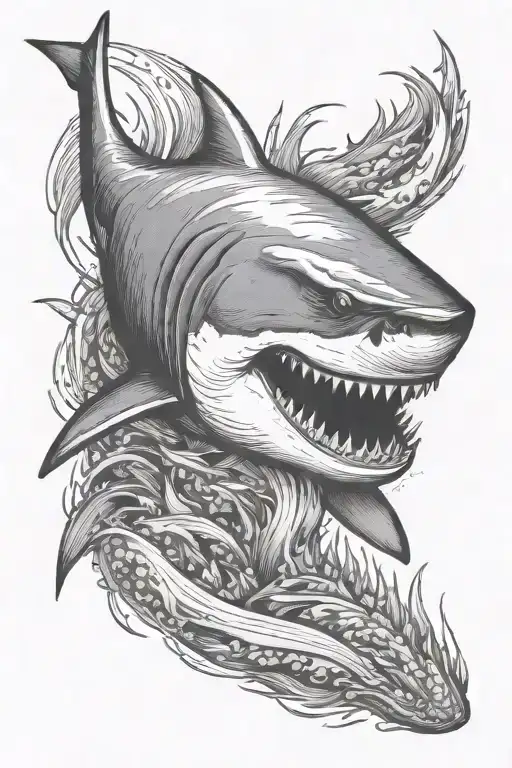 great white shark tattoo design idea