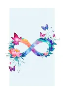 infinity sign made up of the notes from the song how to save a life by the fray. include butterflies, lotus flowers tattoo design idea