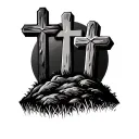 3 Crosses On A Hill tattoo design idea