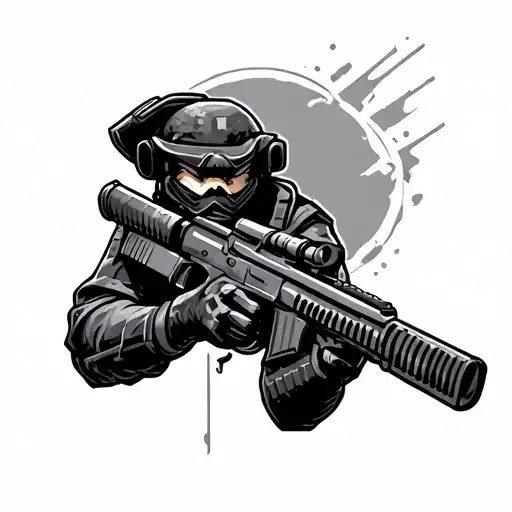 counter strike and minecraft tattoo design idea