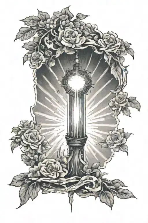 ray of light shining its light rays coming together tattoo design idea