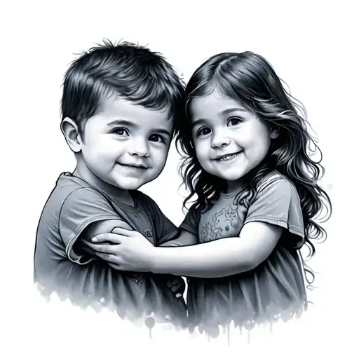 Grandchildren tattoo design idea
