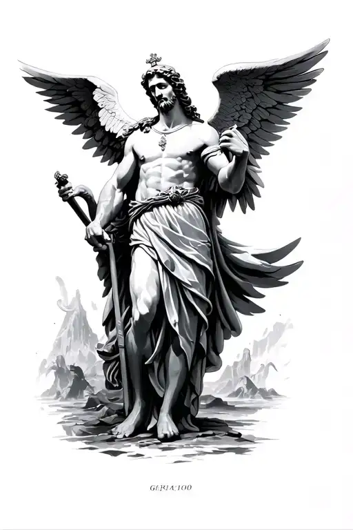 Saint Michael tattoo design idea