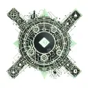 A video editing timeline morphing into a constellation of movie characters tattoo design idea