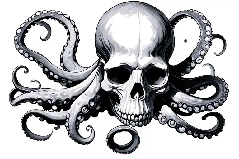 octopus skull tattoo design idea