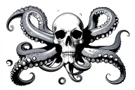 octopus skull tattoo design idea