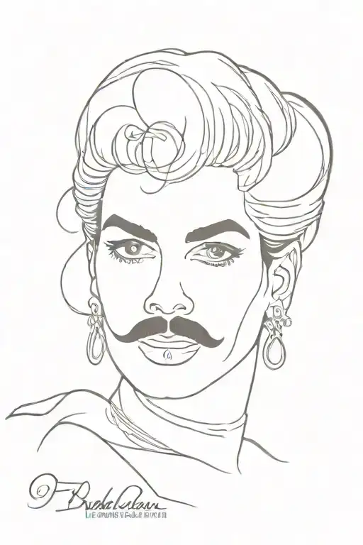 Freddie mercury in drag posing tattoo design idea