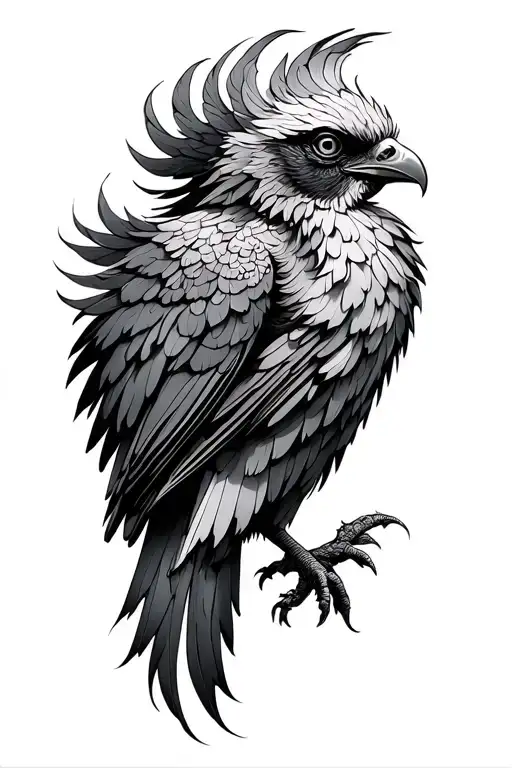 Phoenix bird tattoo design idea