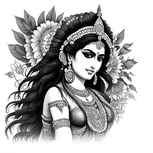 Kali Indian goddess tattoo design idea
