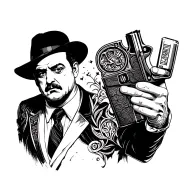mob boss holding tattoo design idea