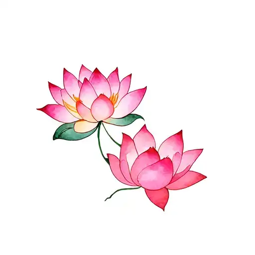 diya on pink lotus flower tattoo design idea