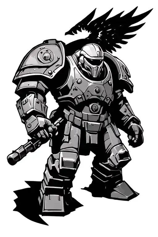 Warhammer 40k space marine tattoo design idea