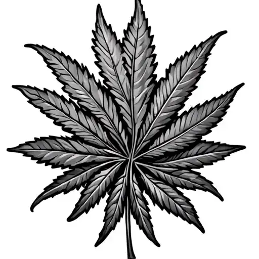 smurfs weed leaf intertwined tattoo design idea