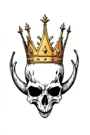 Crown aries skull tattoo design idea