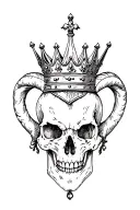Crown aries skull tattoo design idea