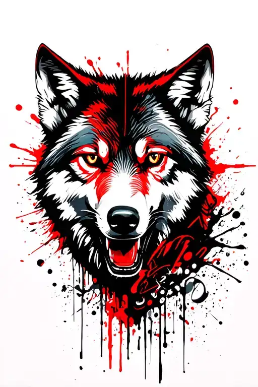 llopezl, wolf head, comics, music tattoo design idea