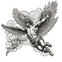 icarus falling from sky tattoo design idea