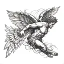 icarus falling from sky tattoo design idea