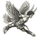 icarus falling from sky tattoo design idea