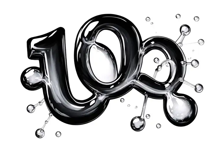 number 100 combined with chemistry molecule resembling the two zeros tattoo design idea