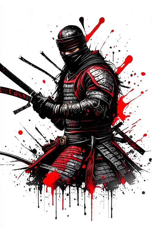 Ninja Samurai Warrior tattoo design idea