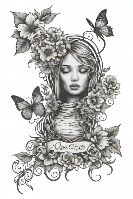 make a fineline, black tattoo as a representation of some of the lyrics of oasis, such as live forever, stand by me, hel tattoo design idea