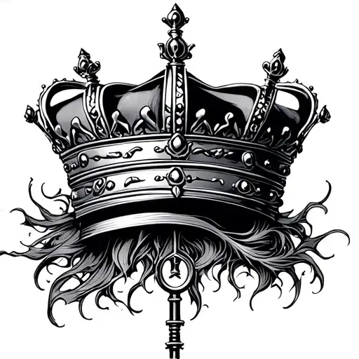 crown above key tattoo design idea
