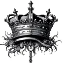 crown above key tattoo design idea
