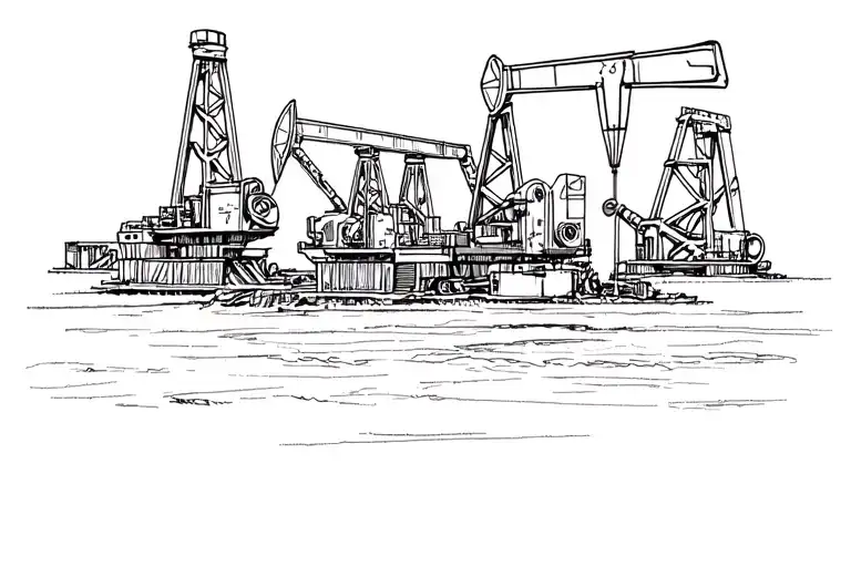 Oil field elements tattoo design idea