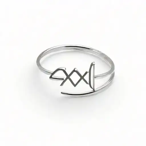 minimalist tattoo ring on finger with moon and name axl  tattoo design idea