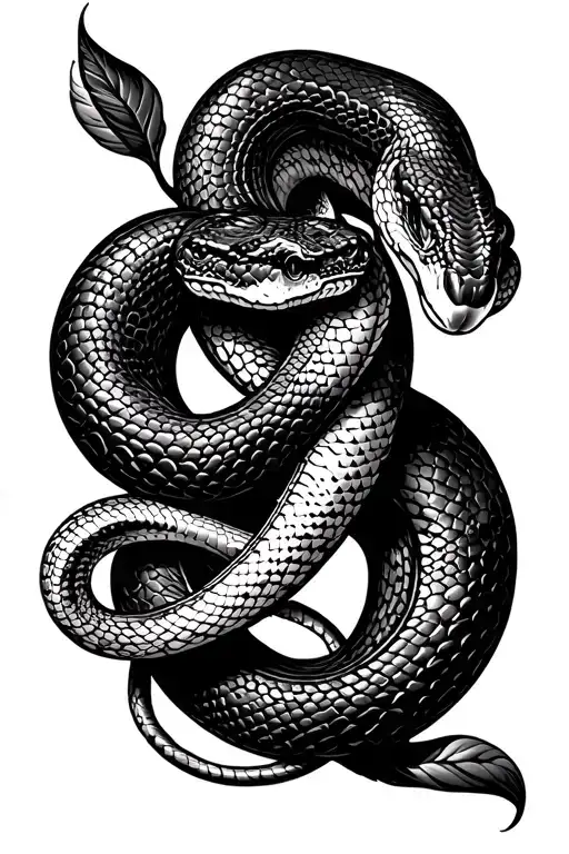 snake  wrapped around arm tattoo design idea