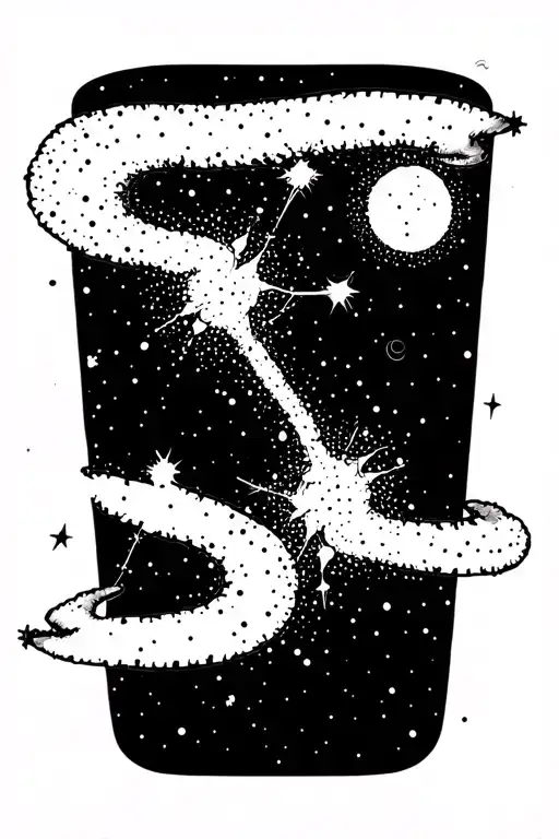 gemini aquarius constellation merging tattoo design idea