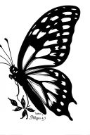 a small butterfly tattoo with philippians 4:13 incorporated tattoo design idea