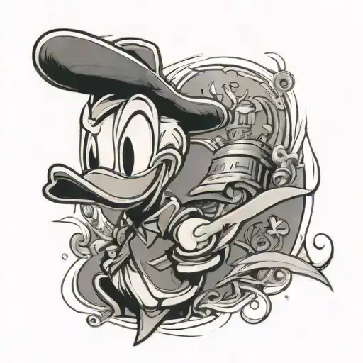 donald duck tattoo design idea