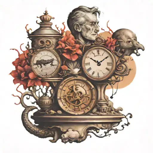 what is written in the timeline cannot be changed  tattoo design idea