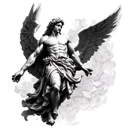 the angel michael archangel tattoo design idea